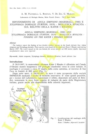 Rinvenimento di Adula simpsoni (Marshall, 1900) e Xylophaga dorsalis (Turton, 1819) - Mollusca Bi...