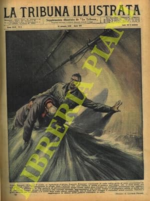 Seller image for Presso Prevalle (Brescia), il milite, ex legionario d'Africa Eugenio Bresciani rincasando di notte udiva grida di aiuto provenienti da una profonda roggia fiancheggiante la strada. Dato l'allarme alle case vicine, il milite si gettava nell'acqua, che in certi punti, era molto alta, e penetrava in una galleria di attraversamento lunga trenta metri, dove trovava un contadino sessantenne che, cadutovi per l'oscurit, tentava invano di resistere alla violenta corrente, aggrappandosi alla parete. Costui si avvinghiava subito al milite con grave pericolo per entrambi, e il milite dopo ardui sforzi, sostenendo con la testa fuor d'acqua il contadino ormai svenuto, riusciva a raggiungere lo sbocco della galleria traendolo in salvo. for sale by Libreria Piani