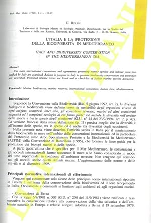 L'Italia e la protezione della biodiversità in Mediterraneo.