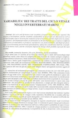 Variabilità dei tratti del ciclo vitale negli invertebrati marini.