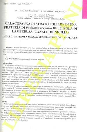 Malacofauna di strato foliare di una prateria di Posidonia oceanica dell'Isola di Lampedusa (Cana...