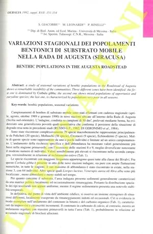 Variazioni stagionali dei popolamenti bentonici di substrato mobile nella rada di Augusta (Siracu...