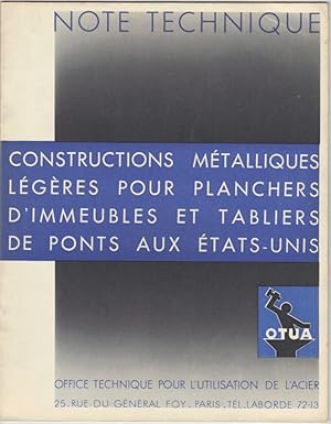 Note technique : [Acier] Constructions métalliques légères pour planchers dimmeubles et tabliers...