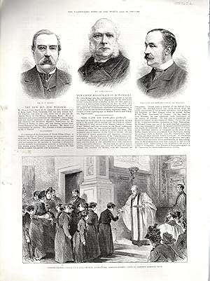 Imagen del vendedor de ENGRAVING: "Curious Easter Custom at a City Church: Allhallows, Lombard Street".engraving from The Illustrated News of the World, April 26, 1890 a la venta por Dorley House Books, Inc.
