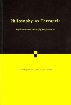 Imagen del vendedor de Philosophy As Therapeia a la venta por GreatBookPrices