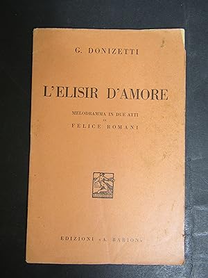 Donizetti. L'elisir d'amore. A. Barion. 1936