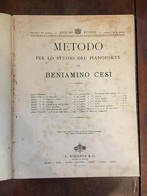 Metodo per lo studio del pianoforte di Beniamino Cesi