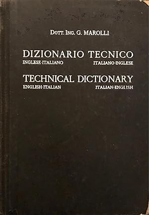 Imagen del vendedor de Dizionario tecnico - inglese - italiano a la venta por librisaggi