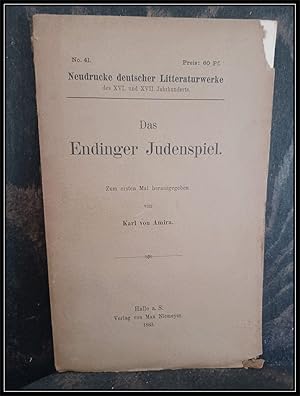 Bild des Verkufers fr Das Endinger Judenspiel. zum Verkauf von Antiquariat Johann Forster