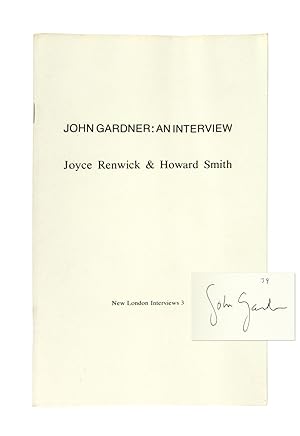 Image du vendeur pour John Gardner: An Interview [Limited Edition Signed by Gardner] mis en vente par Capitol Hill Books, ABAA