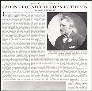 Imagen del vendedor de Sailing Round The Cape Horn in The 90's in The Clipper Ship, Leucadia. Several pictures and accompanying text, removed from an original issue of Country Life Magazine, 1967. a la venta por Cosmo Books