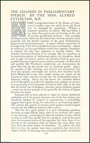The Changes in Parliamentary Speech. An uncommon original article from the Anglo Saxon Review, 1899.