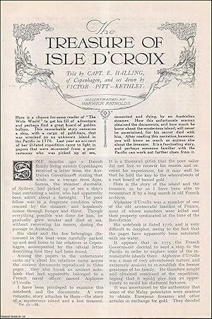 Imagen del vendedor de The Treasure of Isle D'Croix : this remarkable story concerns a ship, with a cargo of gold-bars, that was wrecked on an unknown island in the pacific in 1776. This is an uncommon original article from the Wide World Magazine, 1920. a la venta por Cosmo Books