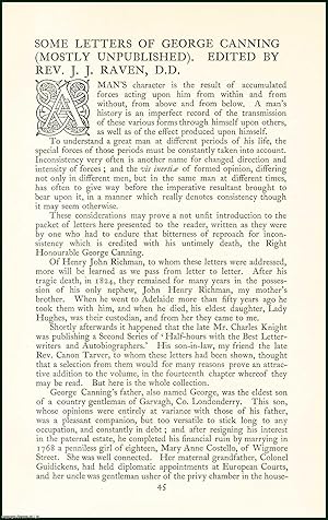 Some Letters of George Canning (mostly unpublished). An uncommon original article from the Anglo ...