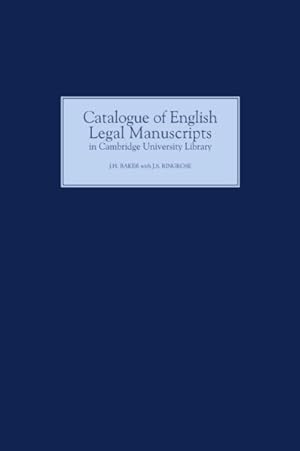 Seller image for Catalogue of English Legal Manuscripts in Cambridge University Library for sale by GreatBookPrices