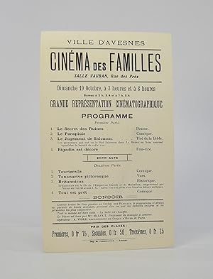 Grand Représentation Cinématographique; Programme. .