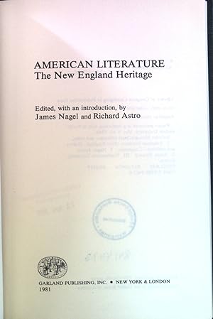 Seller image for American Literature, The New England Heritage. for sale by books4less (Versandantiquariat Petra Gros GmbH & Co. KG)