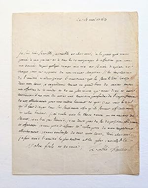 1783 CLAUDE FAUCHET - GUILLOTINED FRENCH REVOLUTIONIST BISHOP - HANDWRITTEN SIGNED LETTER