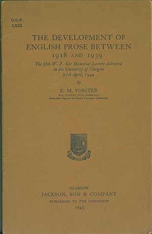 Image du vendeur pour The development of English prose between 1918 and 1939 mis en vente par Eureka Books