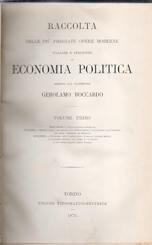 Biblioteca dell'economista. Terza serie. Volume primo. Introduzione - Scienza della ricchezza - E...