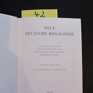 Bild des Verkufers fr Neue Deutsche Biographie - Band 20: Pagenstecher - Pterich (ohne CD) zum Verkauf von Bookstore-Online