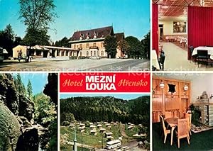 Bild des Verkufers fr Postkarte Carte Postale 73760445 Hrensko Herrnskretschen Boehmen CZ Hotel Mezni Louka Jidelna Partie z T zum Verkauf von Versandhandel Boeger