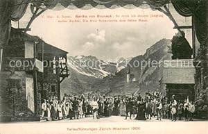 Postkarte Carte Postale 13756755 Wiedikon ZH Theaterauffuehrung Scene mit Bertha von Bruneck