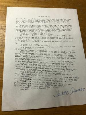 "The Martian Way", ORIGINAL TYPESCRIPT SIGNED BY THE AUTHOR, ISAAC ASIMOV