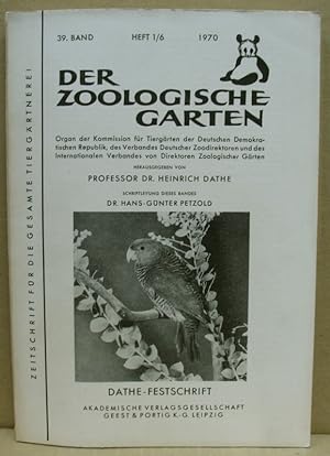Der Zoologische Garten. Neue Folge. 39. Band: Dathe-Festschrift. Zeitschrift für die gesamte Tier...