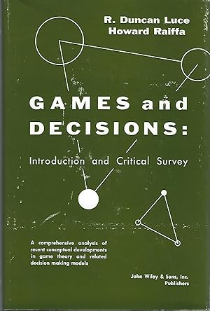 Imagen del vendedor de Games and Decisions Introduction and Critical Survey a la venta por Eve's Book Garden
