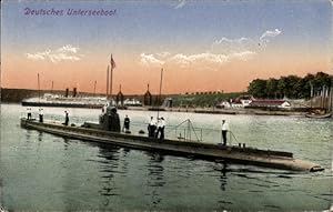 Ansichtskarte / Postkarte Deutsches U Boot, Unterseeboot, Seeleute an Deck, Kaiserliche Marine