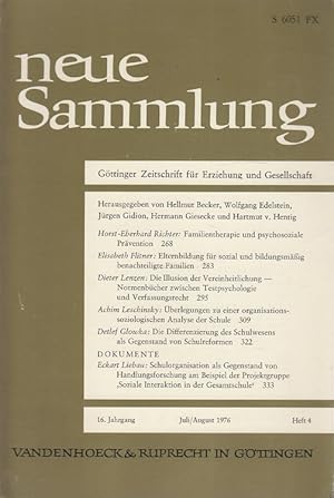 Seller image for Neue Sammlung 16. Jahrgang Heft 4/1976 - Gttinger Zeitschrift fr Erziehung und Gesellschaft for sale by Versandantiquariat Nussbaum