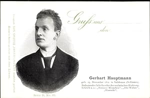 Seller image for Ansichtskarte / Postkarte Gerhart Hauptmann, Schriftsteller, Die Weber, Portrait, Reklame, Esser's Seifenpulver - Das Groe Jahrhundert D 91 for sale by akpool GmbH