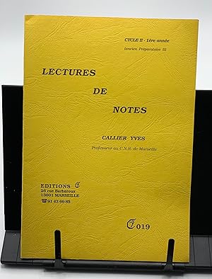 Seller image for YVES CALLIER: CHANTS ET RYTHMES - LECTURES DE NOTES CY019 Cycle II 1re anne for sale by Lioudalivre