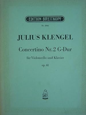 Bild des Verkufers fr Concertino Nr. 2 G-dur fr Violoncello und Klavier. Op. 41. 2 Stimmhefte (= komplett). zum Verkauf von Antiquariat Tarter, Einzelunternehmen,