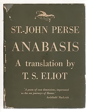 Bild des Verkufers fr ANABASIS: A Poem By St.-John Perse. zum Verkauf von Bookfever, IOBA  (Volk & Iiams)