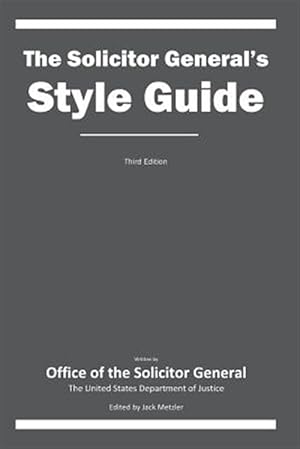 Bild des Verkufers fr The Solicitor General's Style Guide: Third Edition zum Verkauf von GreatBookPricesUK