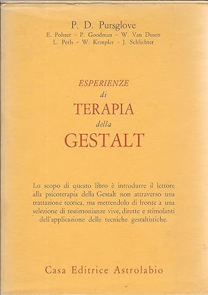 Immagine del venditore per ESPERIENZE DI TERAPIA DELLA GESTALT COLLANA PSICHE E COSCIENZA venduto da Libreria Rita Vittadello