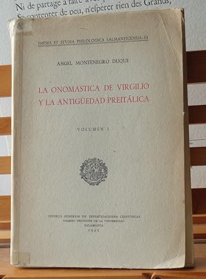 La Onomastica de Virgilio y la Antigüedad Preitálica: Vol. 1