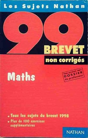 Imagen del vendedor de Math?matiques Brevet Sujets 1999 - Chantal Carruelle a la venta por Book Hmisphres