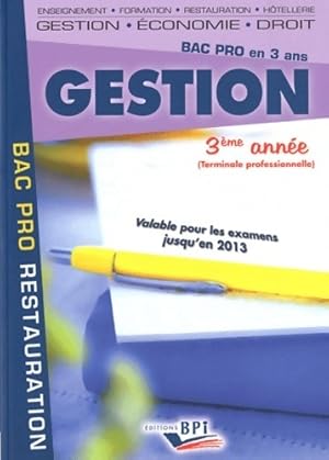 Gestion 3 me ann e bac pro restauration - Christiane Balenger