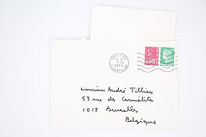 Image du vendeur pour Lettre manuscrite adresse par Alphonse Boudard  son grand ami le journaliste bruxellois, grand ami et biographe de Georges Brassens, Andr Tillieu : "Ca fait toujours plaisir de savoir que la Cerise a des lecteurs comptants. (les autres achtentn'importe quoi. Papillon, Sagan ou Guy Descar.)" mis en vente par Librairie Le Feu Follet