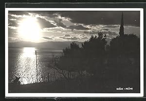 Ansichtskarte Susak, Pecine, Blick aufs Meer bei Sonnenuntergang