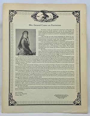 Image du vendeur pour Mrs. General Custer on Patriotism mis en vente par Zach the Ripper Books