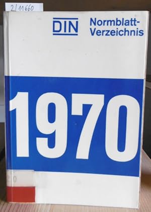 Imagen del vendedor de DIN Normblatt-Verzeichnis 1970. a la venta por Versandantiquariat Trffelschwein