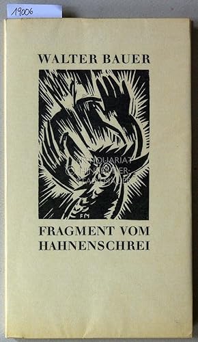 Bild des Verkufers fr Fragment vom Hahnenschrei. Holzschnitte v. Frans Masereel. zum Verkauf von Antiquariat hinter der Stadtmauer