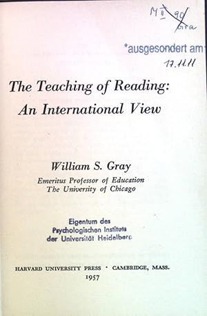 Image du vendeur pour The Teaching of Reading: An International View. mis en vente par books4less (Versandantiquariat Petra Gros GmbH & Co. KG)