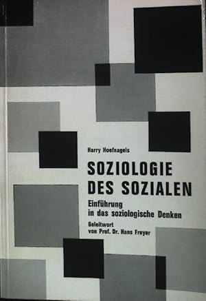 Imagen del vendedor de Soziologie des Sozialen. Einfhrung in das soziologische Denken a la venta por books4less (Versandantiquariat Petra Gros GmbH & Co. KG)