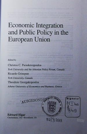 Seller image for Economic integration and public policy in the European Union. for sale by Antiquariat Bookfarm