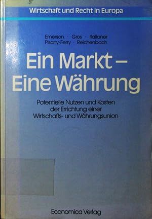 Bild des Verkufers fr Ein Markt - eine Whrung. potentielle Nutzen und Kosten der Errichtung einer Wirtschafts- und Whrungsunion , eine Studie der Kommission der Europischen Gemeinschaften, Generaldirektion Wirtschaft und Finanzen. zum Verkauf von Antiquariat Bookfarm